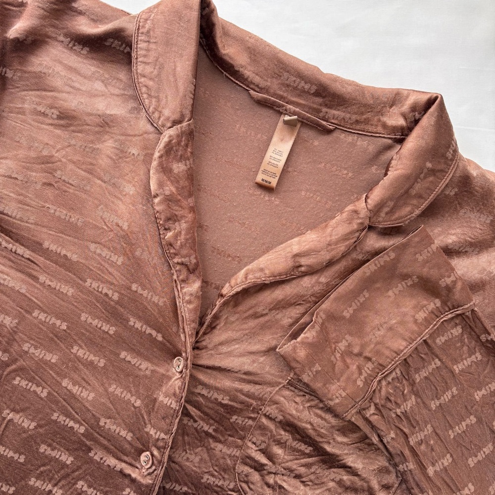 Skims Button Up Sleep Top Size Medium